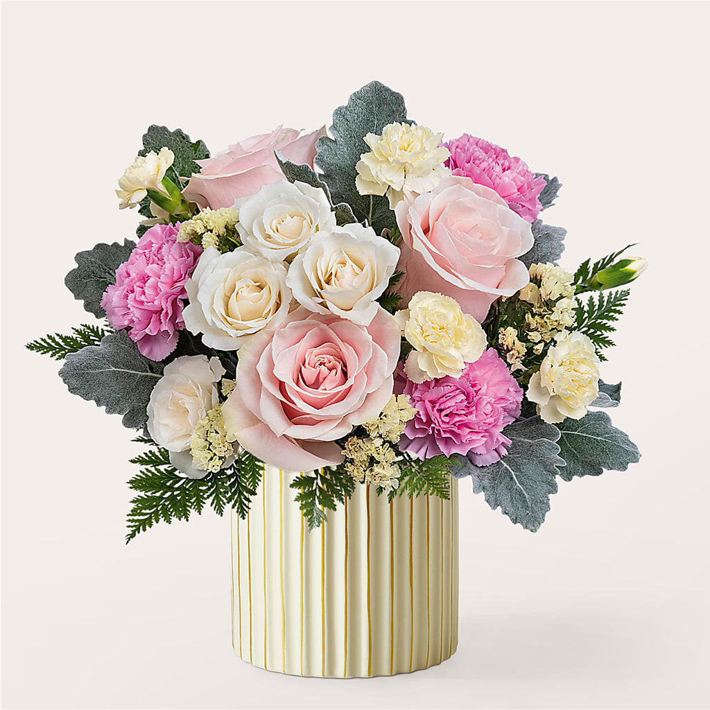 Blissful Moments Bouquet with Ivory Vase – The Village Market Florist, Holly Springs MS