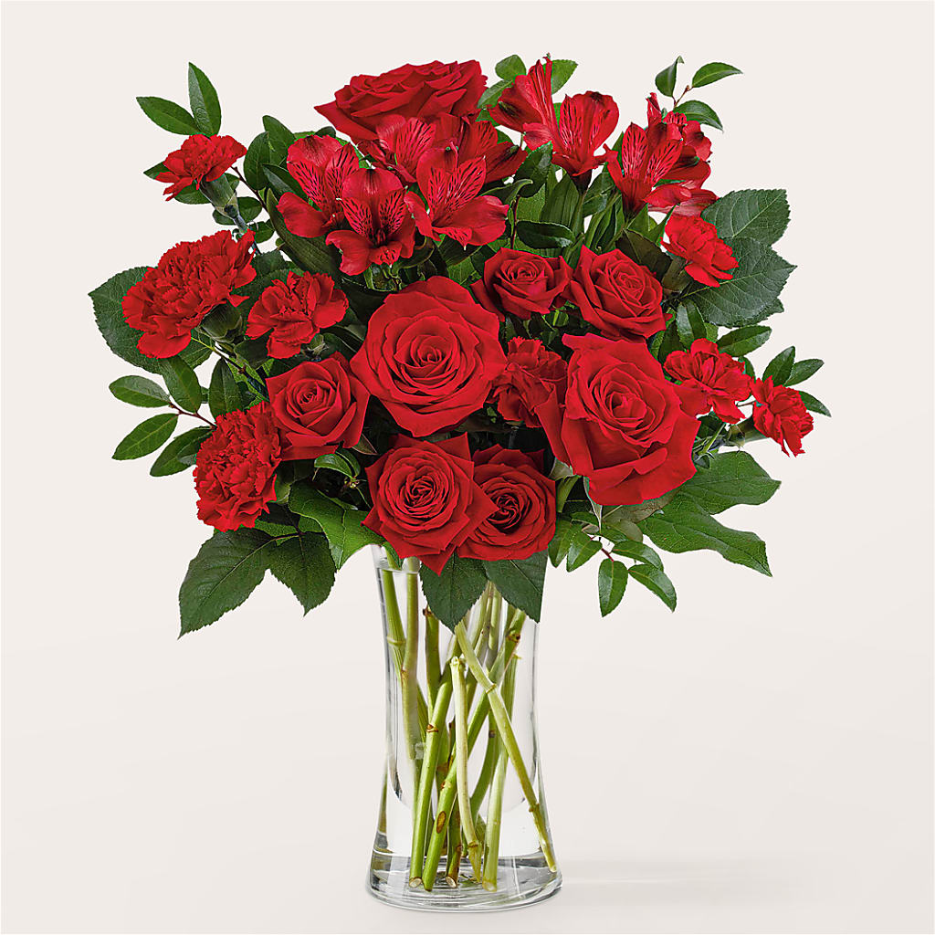Brilliant Ruby Bouquet – The Village Market Florist, Holly Springs MS