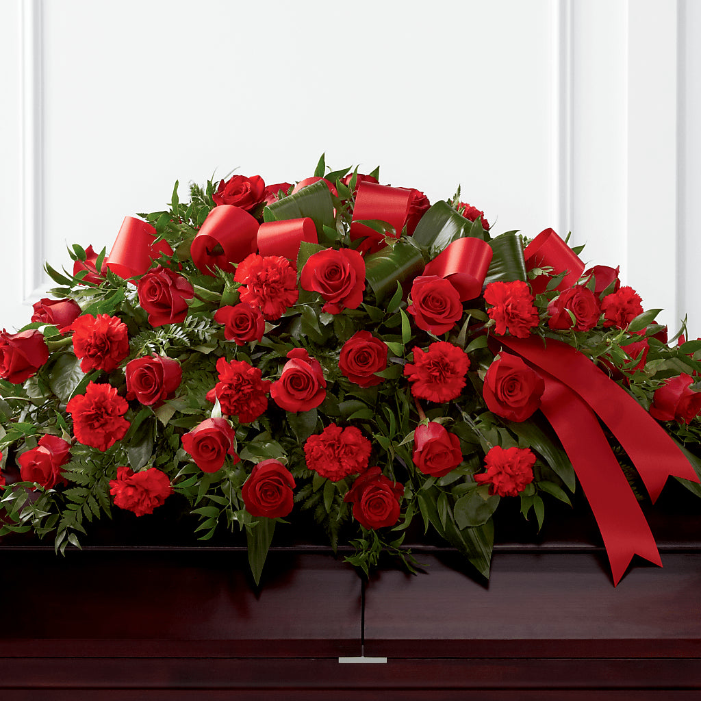 Tribute of Life Casket Spray – The Village Market Florist, Holly Springs MS