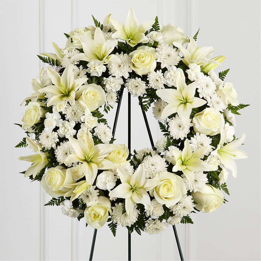 Treasured Tribute Wreath – The Village Market Florist, Holly Springs MS
