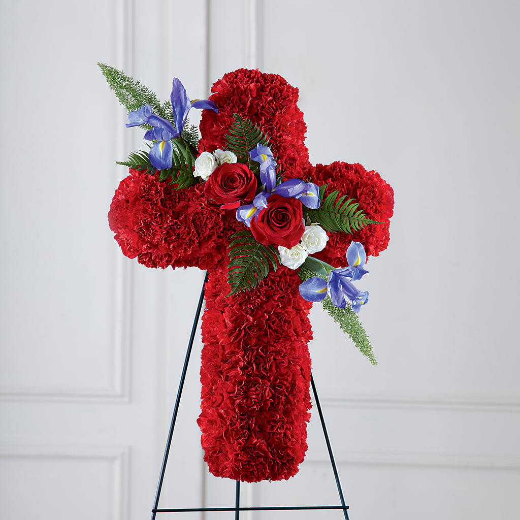 Faithful Hero Floral Cross – The Village Market Florist, Holly Springs MS