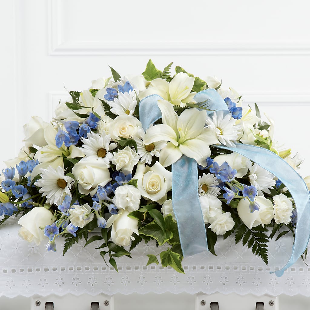 Tender Treasure Casket Spray – The Village Market Florist, Holly Springs MS