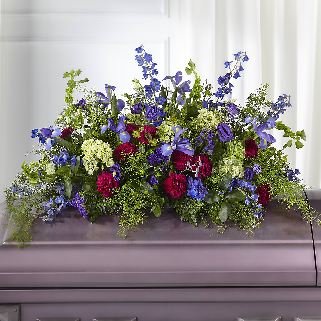 Always Treasured Casket Spray – The Village Market Florist, Holly Springs MS