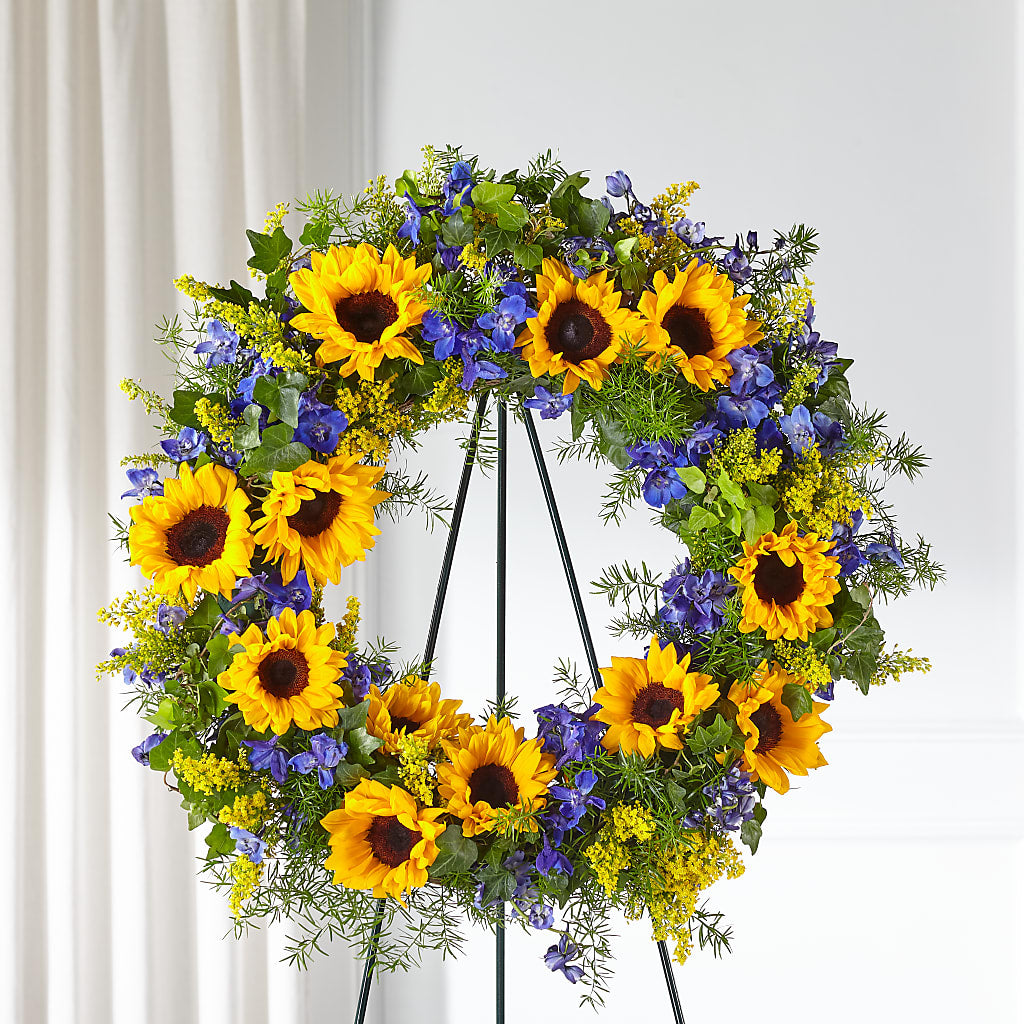 Bright Rays Wreath – The Village Market Florist, Holly Springs MS