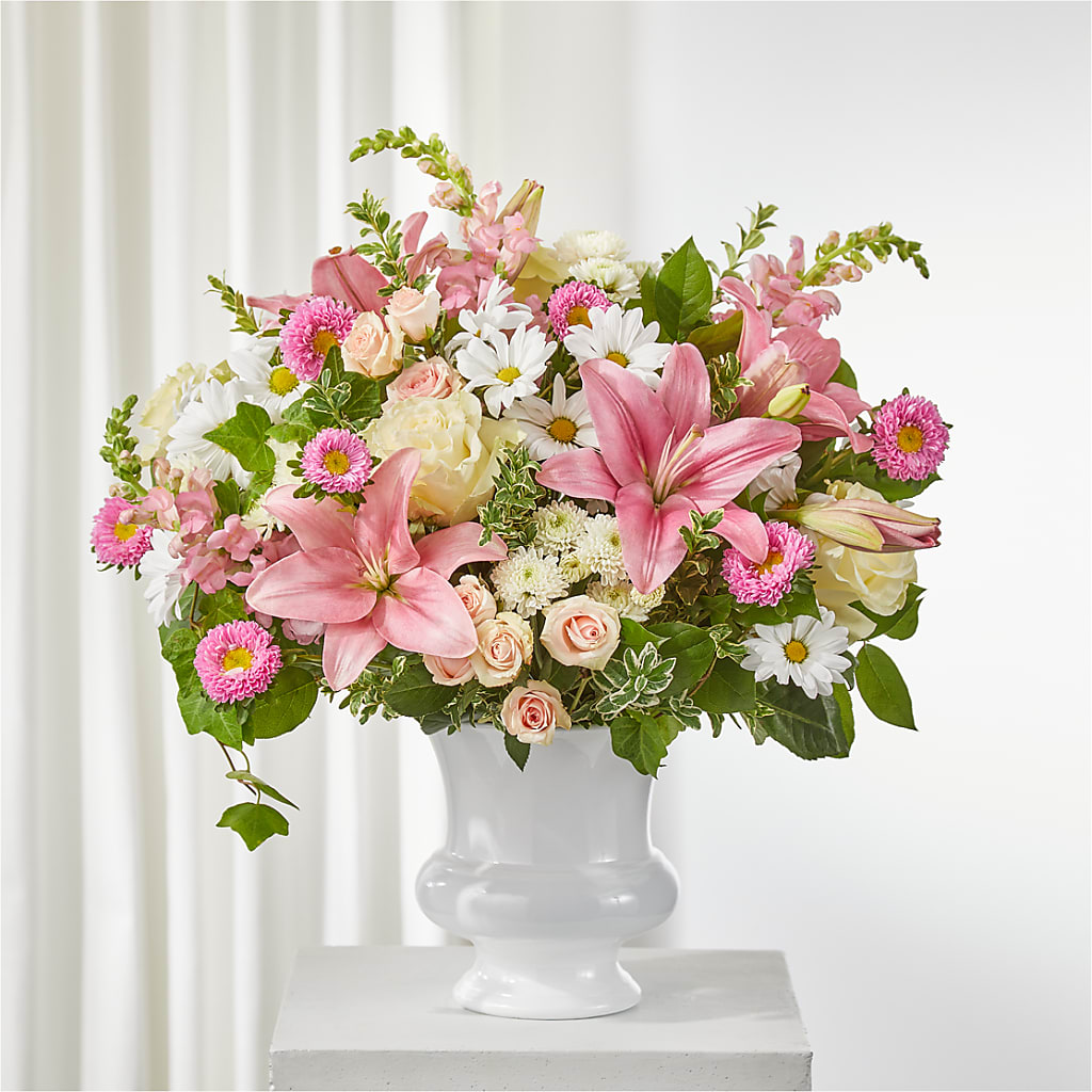 Empathetic Blooms Urn Arrangement – The Village Market Florist, Holly Springs MS