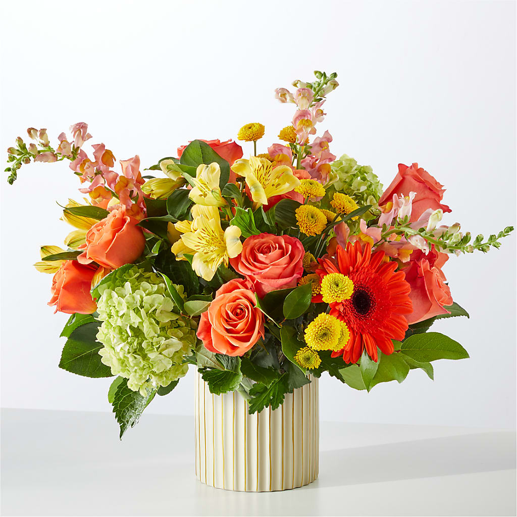 Autumn Sunshine Bouquet with Ivory Vase – The Village Market Florist, Holly Springs MS