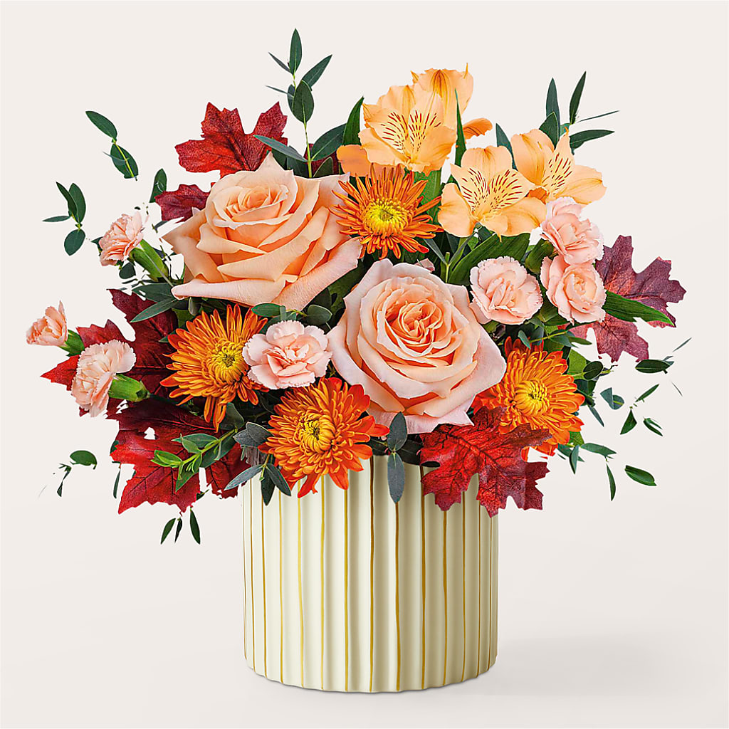 Spiced Latte Bouquet with Ivory Vase – The Village Market Florist, Holly Springs MS