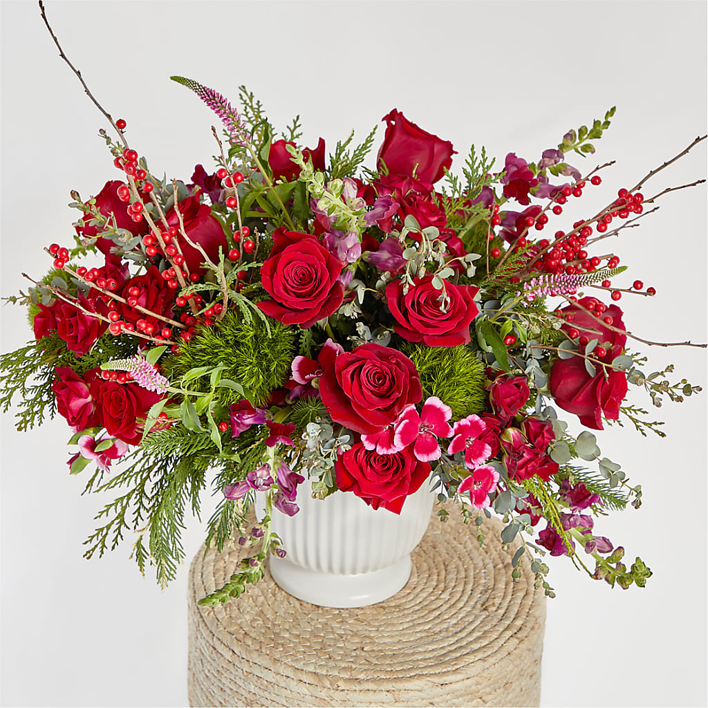 Big Red Bow Bouquet –  The Village Market Florist, Holly Springs MS
