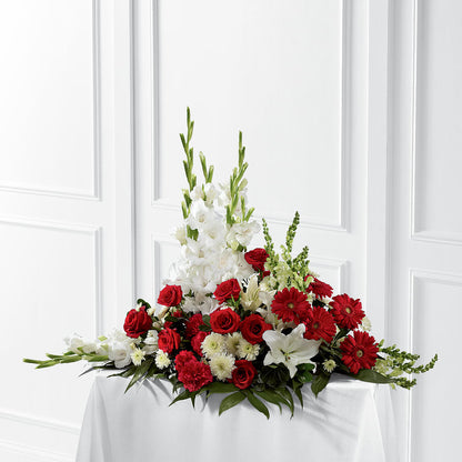 Crimson & White Arrangement –  The Village Market Florist, Holly Springs MS