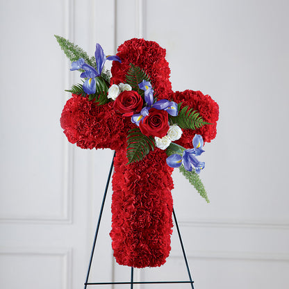 Faithful Hero Floral Cross –  The Village Market Florist, Holly Springs MS