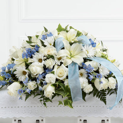 Tender Treasure Casket Spray –  The Village Market Florist, Holly Springs MS
