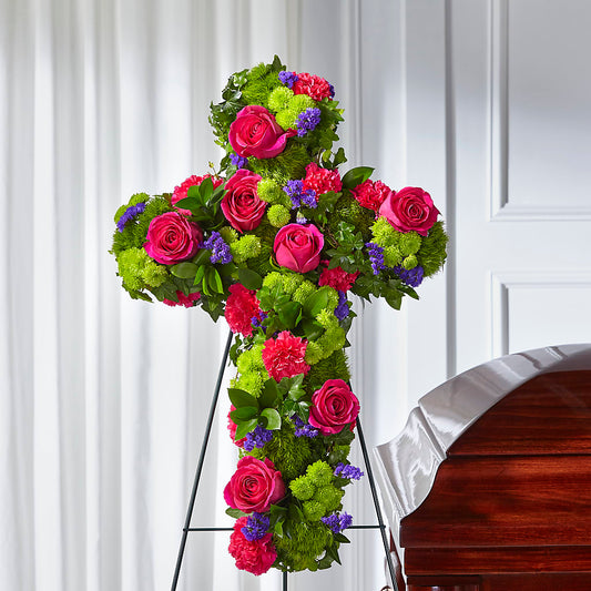Tribute Rose Floral Cross –  The Village Market Florist, Holly Springs MS