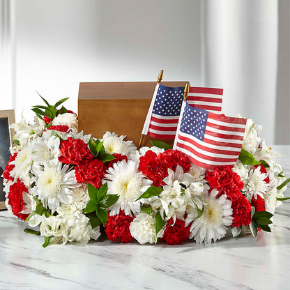 Spirit of Patriotism Cremation Adornment –  The Village Market Florist, Holly Springs MS