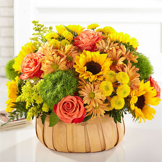 Harvest Sunflower Basket –  The Village Market Florist, Holly Springs MS