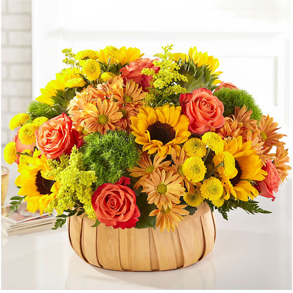 Harvest Sunflower Basket –  The Village Market Florist, Holly Springs MS