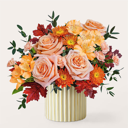 Spiced Latte Bouquet with Ivory Vase –  The Village Market Florist, Holly Springs MS