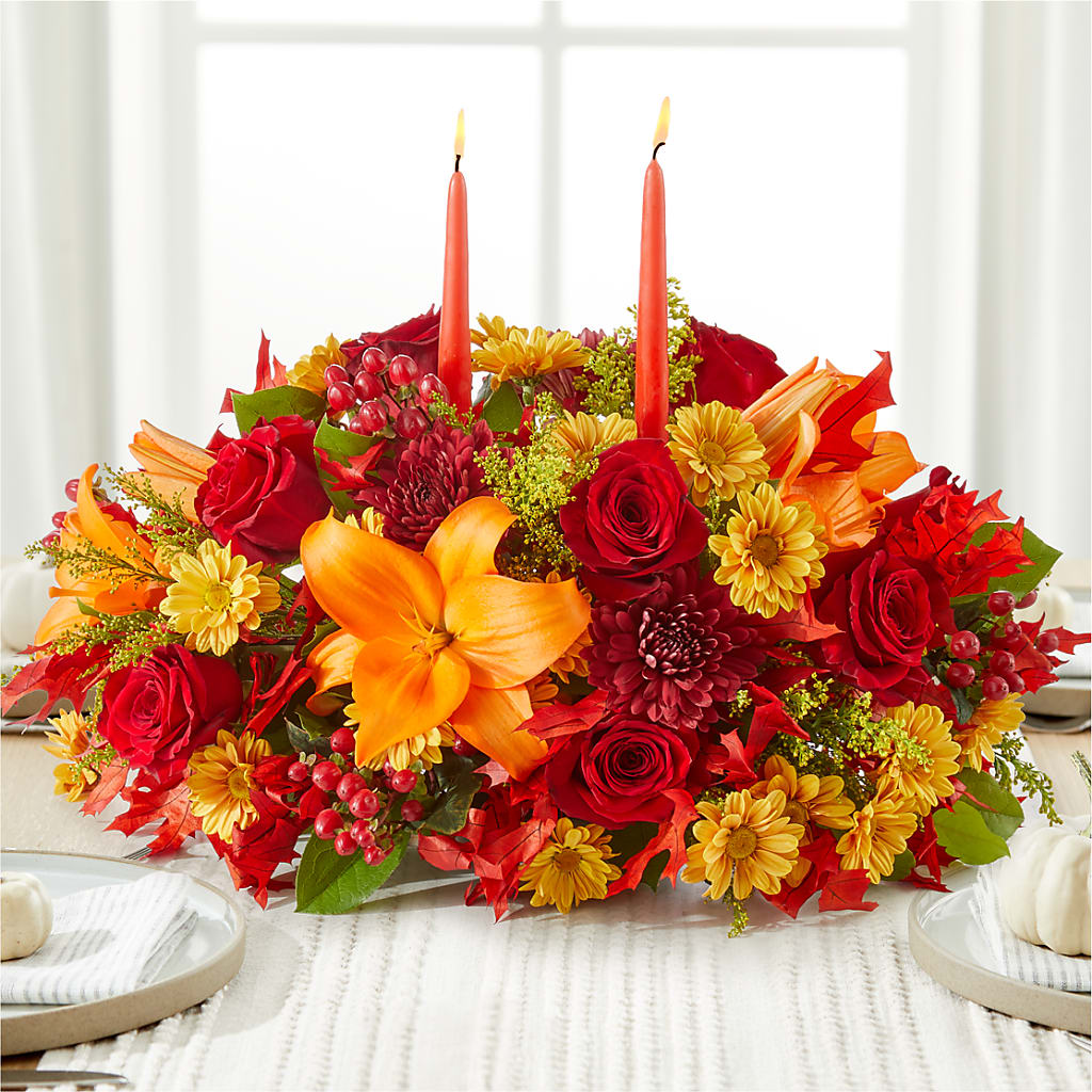 Autumn's Embrace Centerpiece –  The Village Market Florist, Holly Springs MS