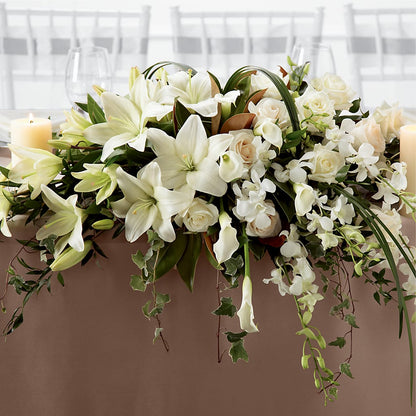 White Linen Arrangement –  The Village Market Florist, Holly Springs MS