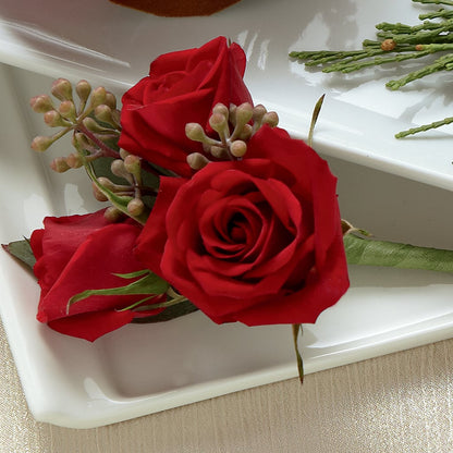 Red Spray Rose Boutonniere –  The Village Market Florist, Holly Springs MS